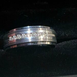 Men’s titanium size 13 wedding band. This band is NOT sizable